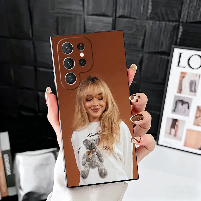 CR66 S-Sabrina C-Carpenter Soft Phone Case for Samsung Galaxy S26 S25 Edge S24 Ultra S23 Plus S22 S21 FE S20 Black Cover Back Sh