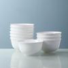 Haoya Jingdezhen Pure White Underglaze Ceramic Rice Bowls, 4.5-inch, 10-Pack