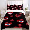 3pcs Heart Eyes Bedding Set, Suitable for Bedroom Decoration, (Includes 1 Duvet Cover And 2 Pillowcases, Quilt Not Included) yy250822134