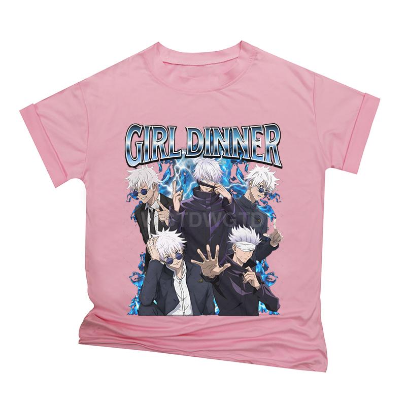 Satoru Gojo Jujutsu Kaisen T-Shirt Vintage Streetwear Short Sleeve Men Clothing Oversized T Shirt