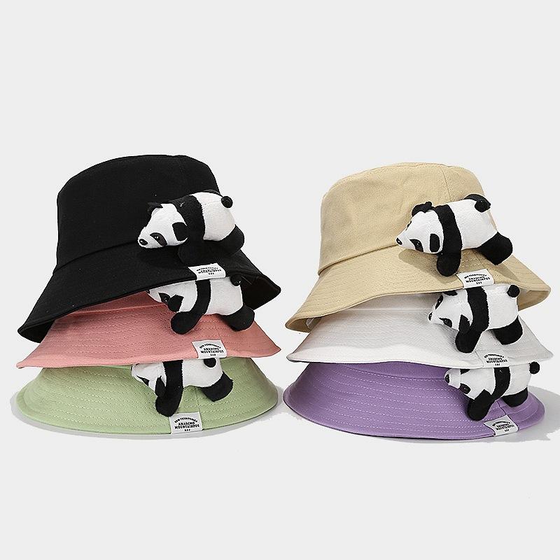 Cartoon cute panda bucket hat ins designer niche basin hat Korean version of college style couple hat