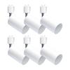 Spotlight Fixture for Duct Rails, Lighting Fixture for Lighting Bars, Rail Light, Spotlight Fixture Only, Bulbs Not Included (Set of 6, White E11)