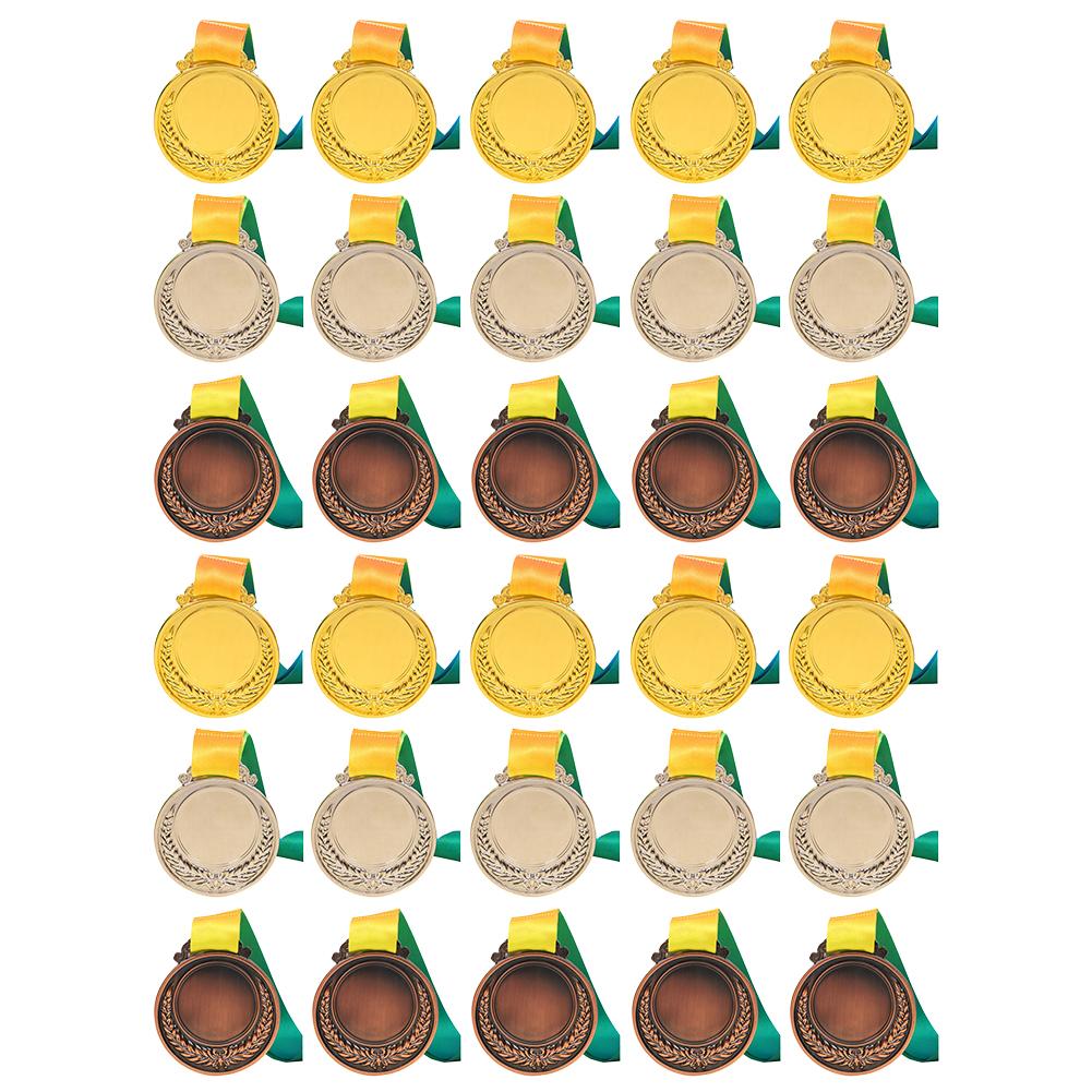 30 Pcs Gold Silver Bronze Award Medal 2 Inches Gold Silver Bronze Prizes Winner Medals Gold Prize for Competitions Party