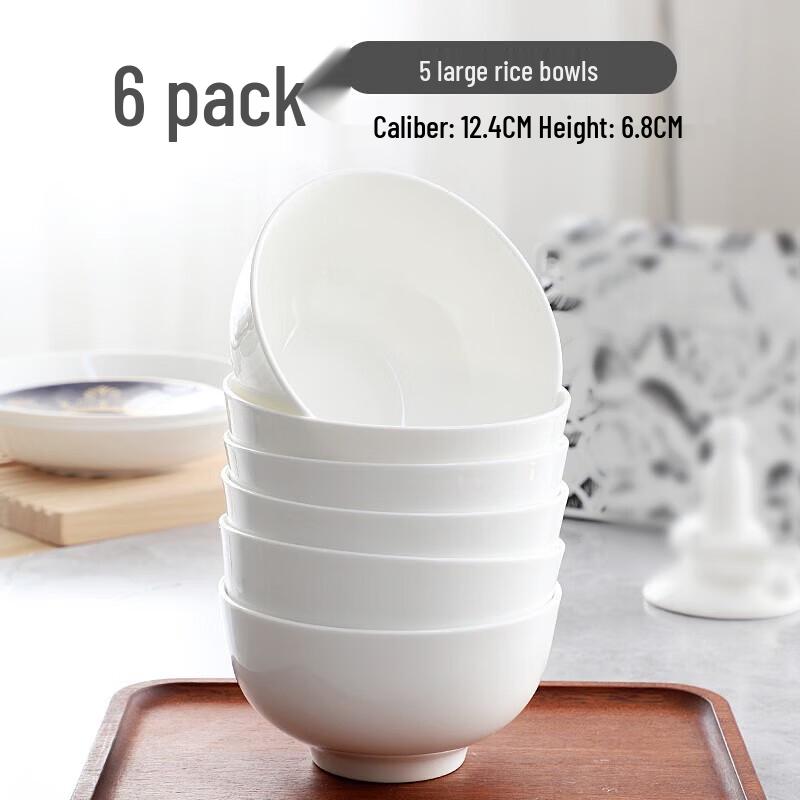 Zhi Shi Pure White Bone China Ceramic Bowls