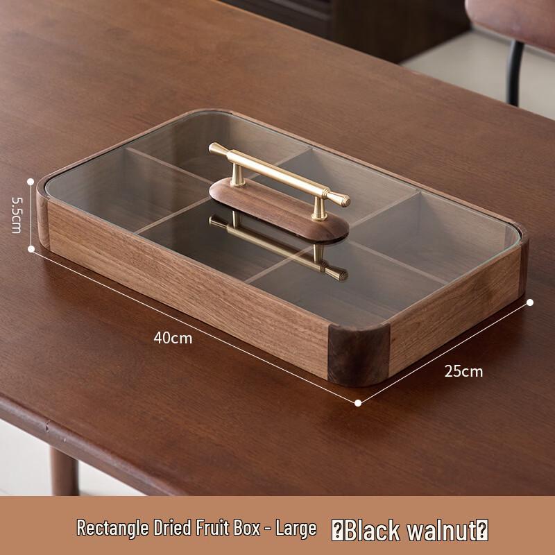 

Handun Rectangular Black Walnut Divided Snack Box