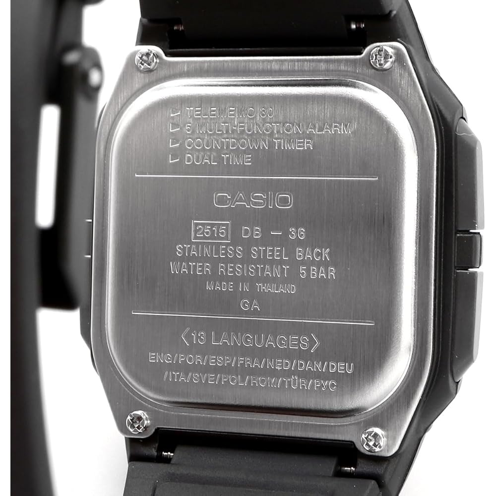 Casio Data Bank Telememo 30 Digital Watch DB-36-1AV Men's Black Overseas Model