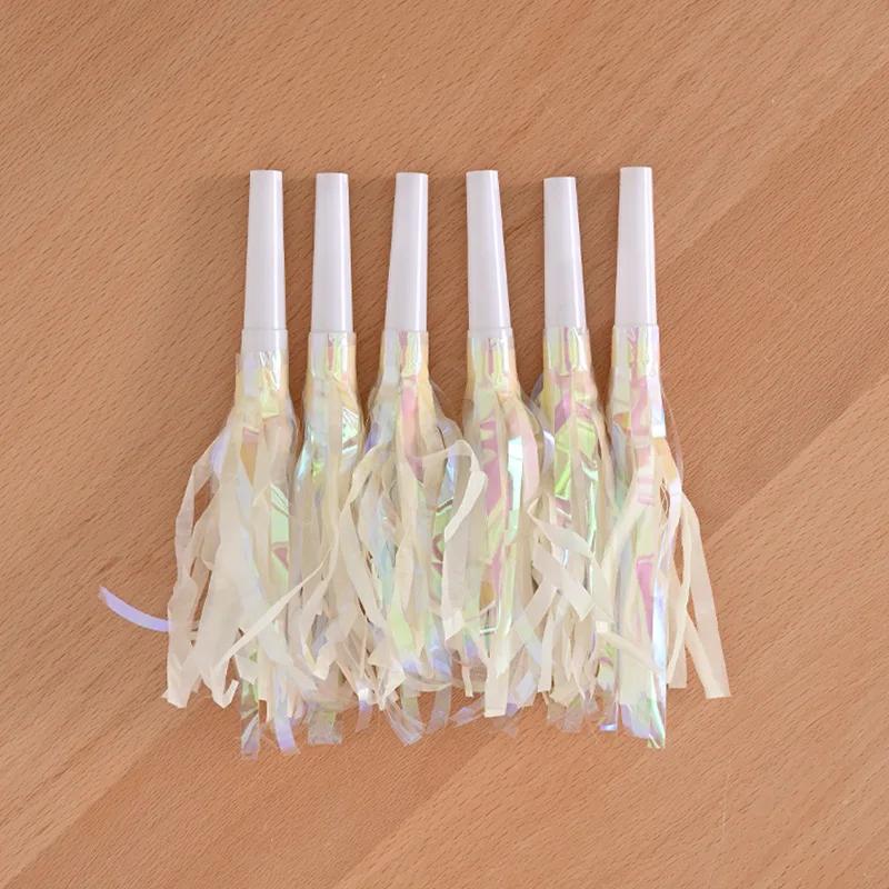 6pc Blowing Dragon Toys Party Tassel Birthday Party Wedding Decoration Festival Party Atmosphere Party Party Horn Cheering Props 6pcs белый