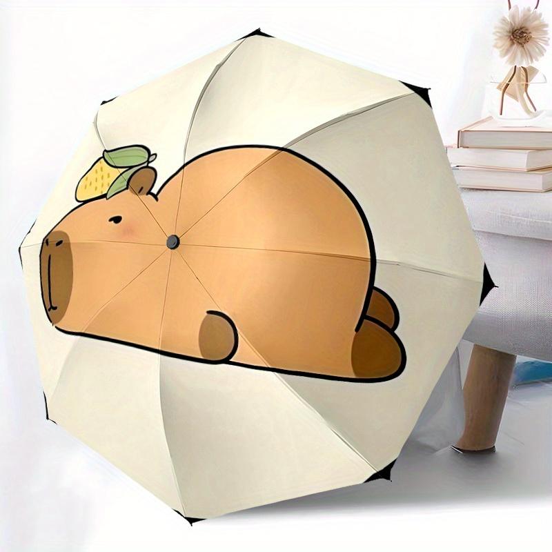 1pc Capybara Pattern Automatic Umbrella 8-Bone Design Compact Gear for Outdoor Travel, Perfect Holiday Gift yy250827095