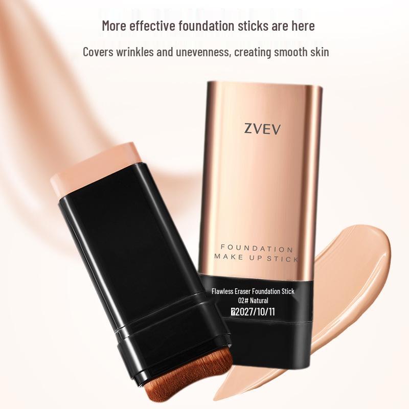 Flawless Coverage Waterproof Foundation Stick - Brightening, Long-lasting, Natural, No Caking, Light & Translucent.