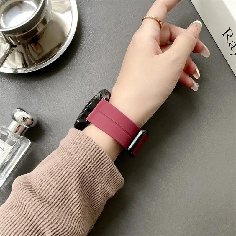20/22mm Magnetic clasp Silicone Strap For Samsung Galaxy Watch 4 5 6 pro 40mm 44mm 45mm 42/46mm bracelet for Huawei GT3 pro band