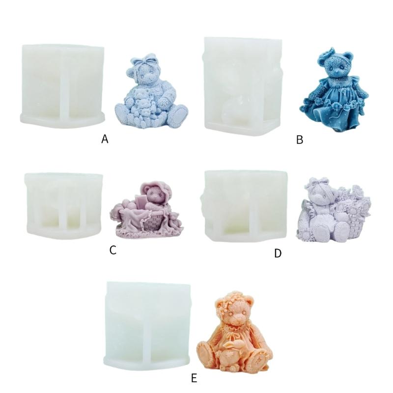 3D Bear Resin Molds Silicone Candle Mold Crystal Epoxy Casting Mold Jewelry Making Pendant Onament Craft Mould Handmade