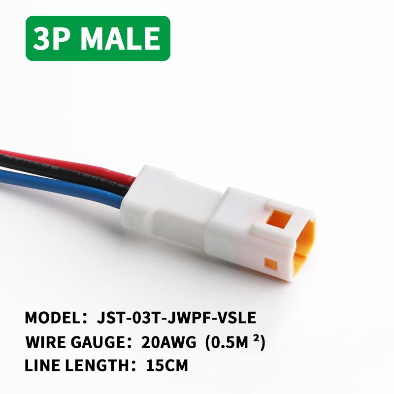 5/20/100sets Waterproof Jst Connector 2p/3p/4p/6p/8p Connector Plug Socket With 20awg/0.5m ² Wire Harness 02t/02r/03t/03r