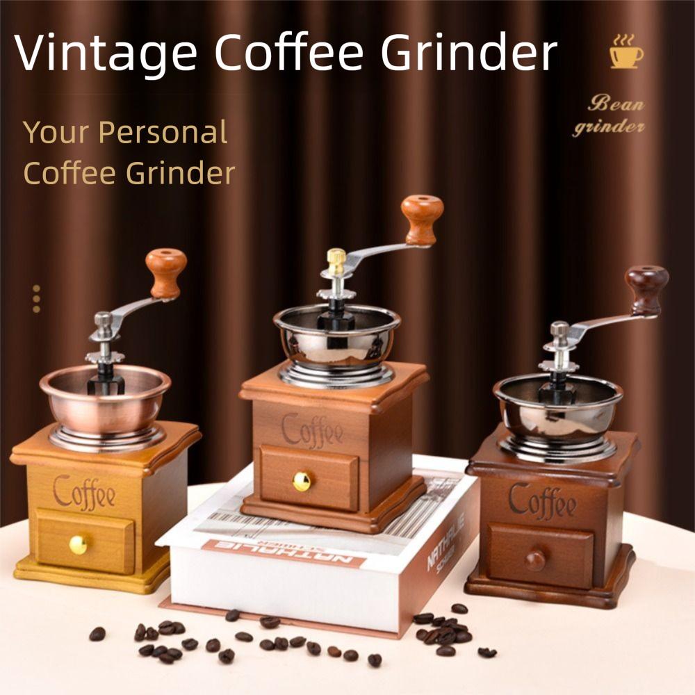 New Vintage Manual Coffee Grinder Wooden Mini Hand Crank Grinders Kitchen Decor DIY Hand Coffee Bean Grinder Classic Coffee