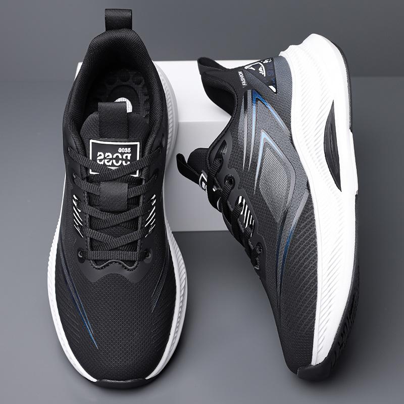 Autumn and Winter Men's Shoes New Leather Waterproof Sports Shoes, Teenagers and Students Ultra-light Soft-soled Running Shoes