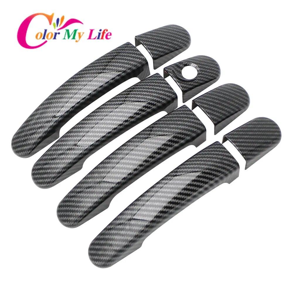 Carbon Fiber Door Handle Cover for Ford Focus 2 MK2 2005 - 2011 Focus 3 MK3 2012 - 2018 Car Door Handles Sequins Sticker