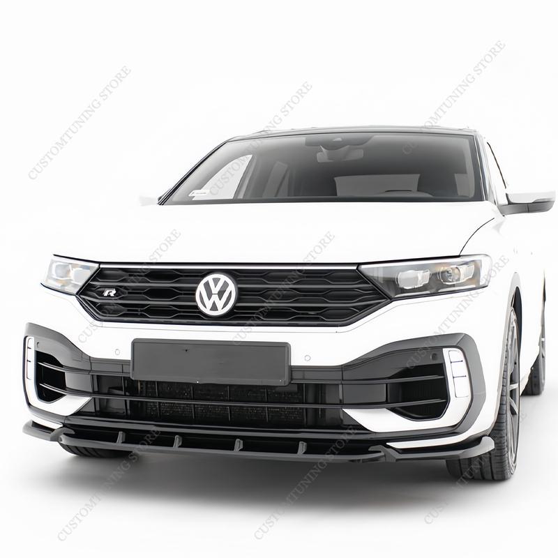Per VW T-Roc MK1 A11 TSI/R 2019-2021 Pre-Lci 3 Pezzi Stile Maxton Spoiler Labbra Paraurti Anteriore Splitter Diffusore Kit Carrozzeria Retrofit