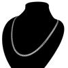 4MM Men Stainless Steel Long Foxtail Weaving Chain Necklace Silver Gold Plated Woman's Choker Jewelry Necklace for Women