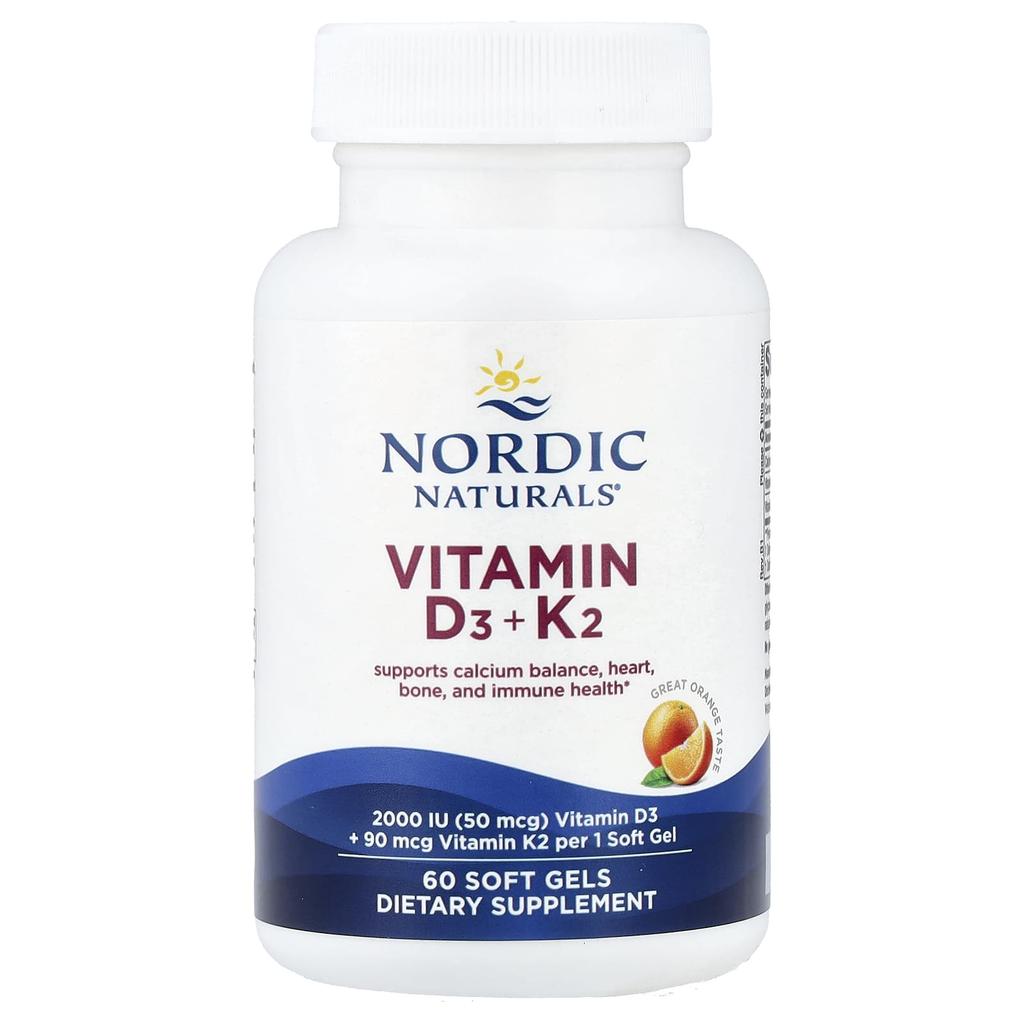 Vitamin D3 + K2, Great Orange, 60 Soft Gels