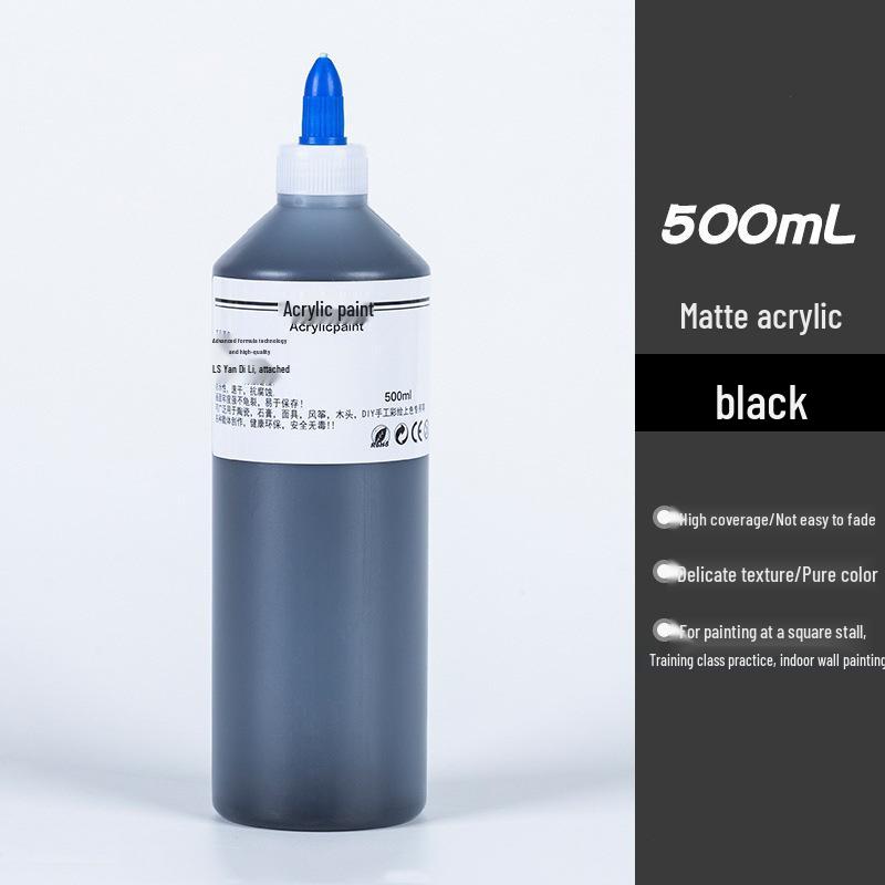 500ml Čtvercová láhev Akrylová barva pro dětské graffiti, Malování sádrových panenek a Omalovánky pro mateřskou školu
