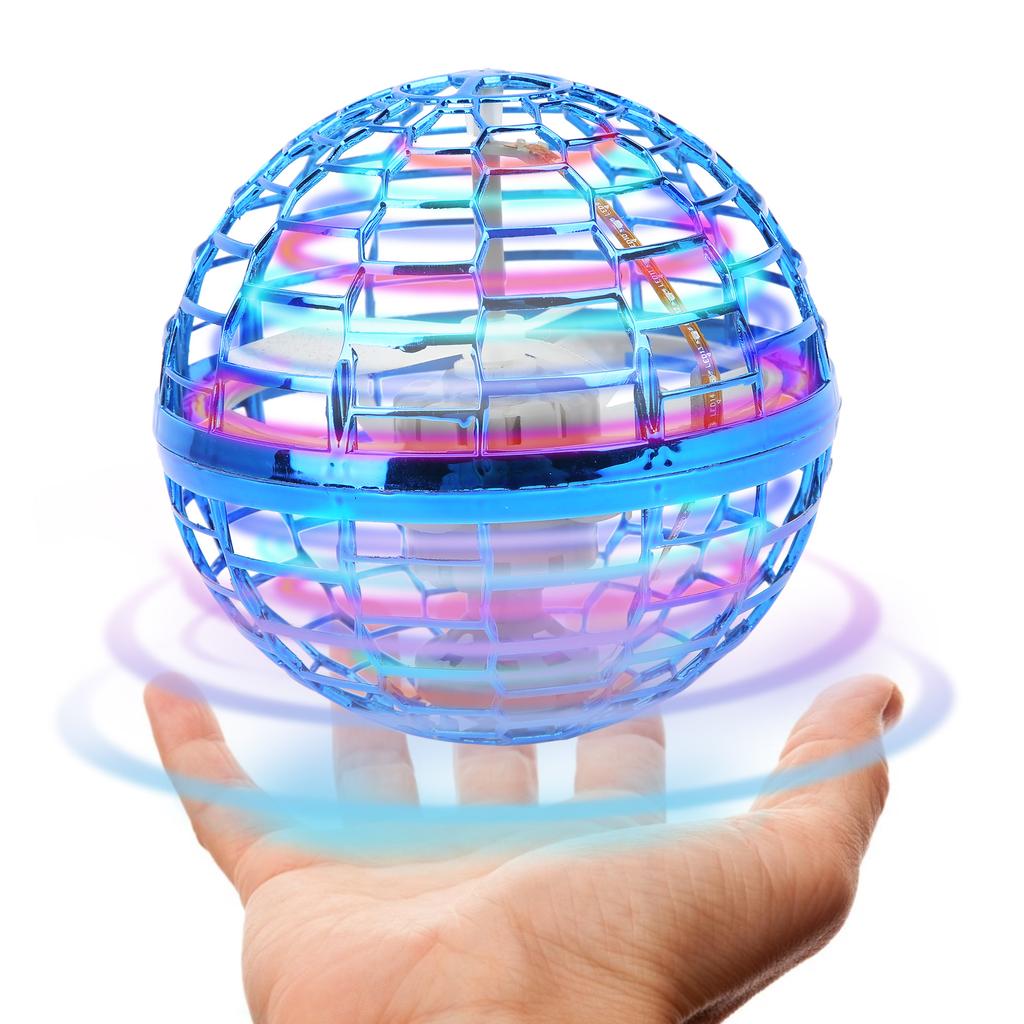 Mini Drone Colorful RGB Light Rotating Flying Toy Induction Flying Toy Children Gift(Bleu Fonce )