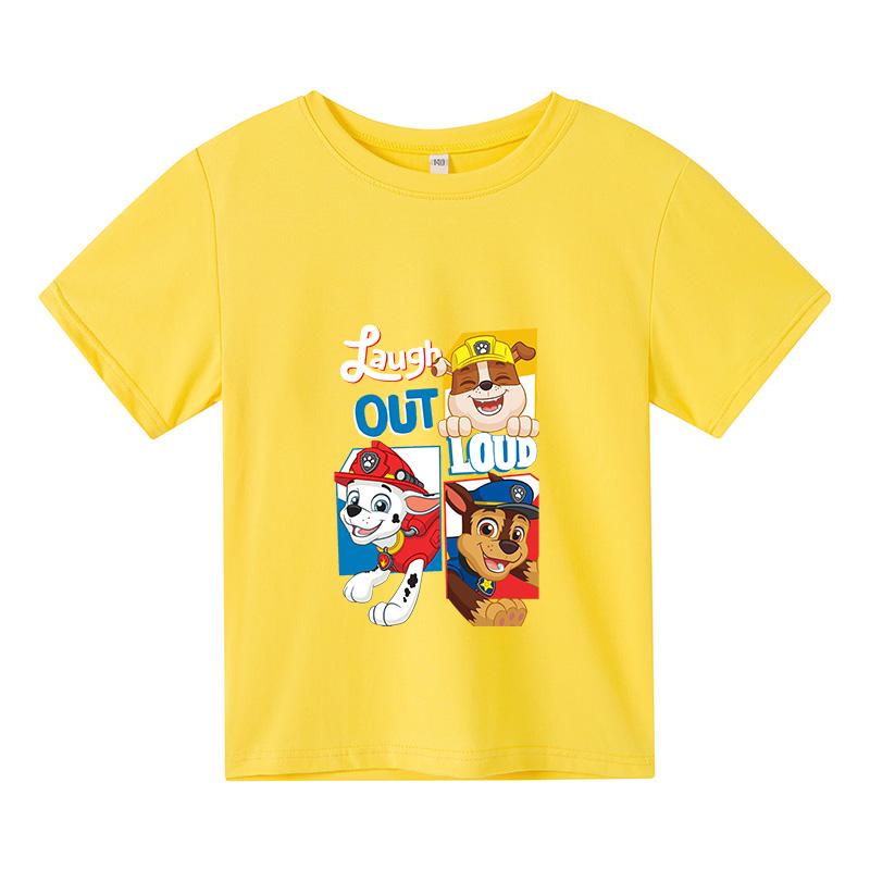 Moda 2025 Dzieci Urocze Ubrania Psi Patrol Dziecięcy Letni T-shirt Niemowlęcy Chłopięcy Kreskówkowy T-shirt Małe Dziewczynki Krótki Rękaw Casualowe Topy