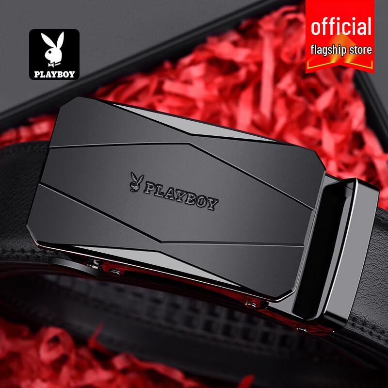 PLAYBOY Men s Automatic Buckle Leather Belt 115cm