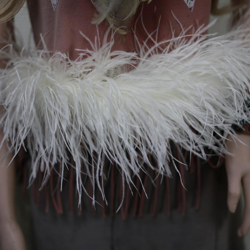 5 Layers Ostrich Top Encryption Thickened Feather Fleece Strip Catwalk Show Costume Decorative Ostrich Feather Strip