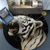 Roaring Tiger Round Area Rug,Carpet Rug for Living Room Bedroom Sofa Playroom Decor,Non-slip Floor Mat