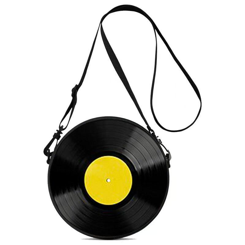 Women'S Personalized Vinyl Record Small Round Bag Can Be Carried And Carried Polyester Multi-Functional Cosmetic Bag Storage Bag