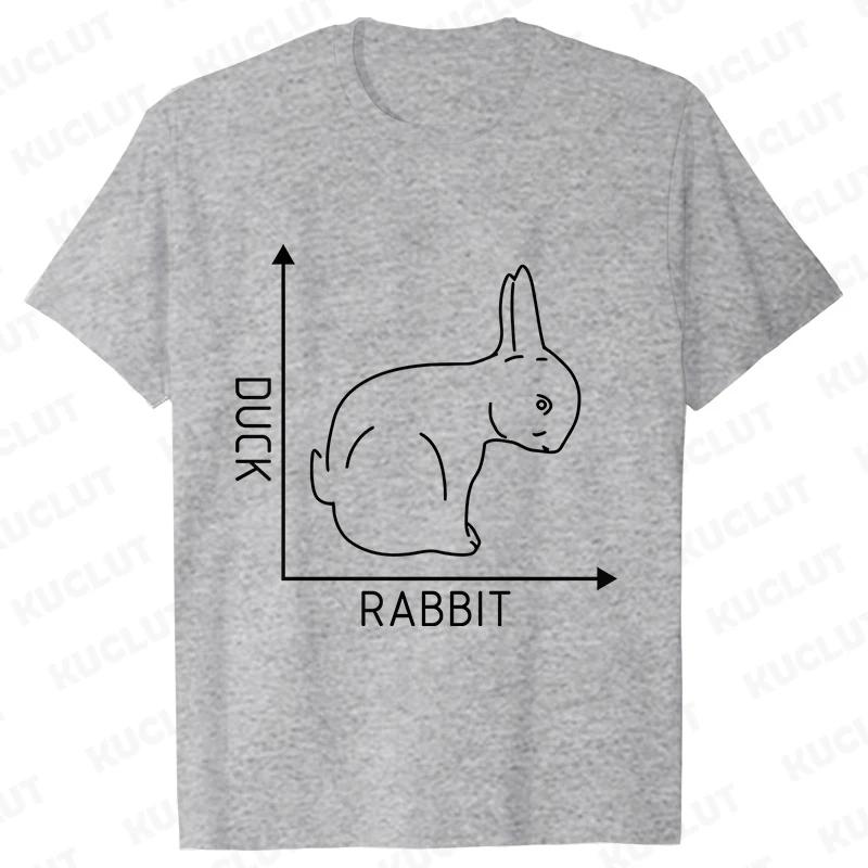 Duck Rabbit Fun Math T Shirt Birthday Gift for Men Funny Adult T-Shirt Men Short Sleeve Tshirt Men Funny Graphic Tee Shirt Tops
