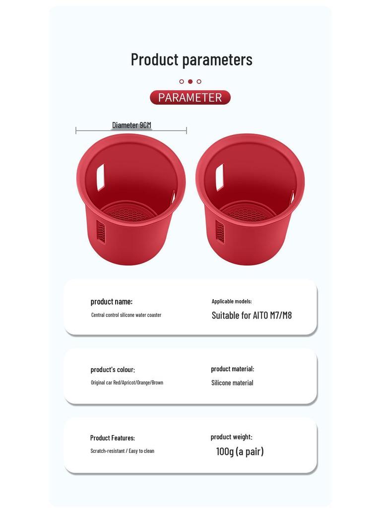 Silicone Holder for AITO M7/M8 Center Console Cup: Mat & Limiter Sleeve for 26 Models