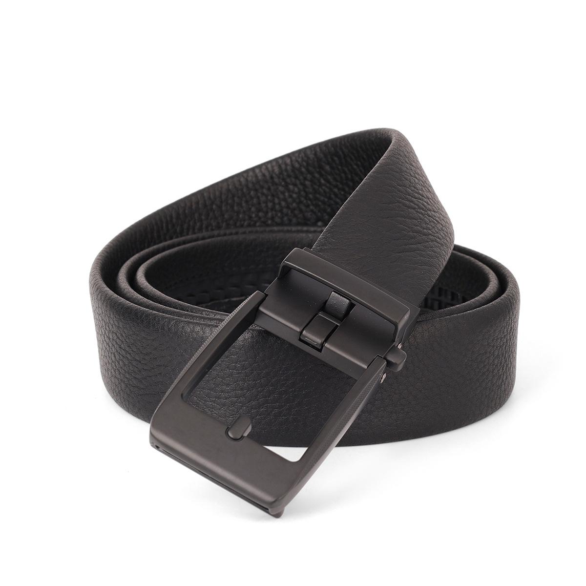 

Men s Functional Automatic Buckle Leather Belt - 3.5cm Cowhide, Casual & Business Suit Accessory 125 cm