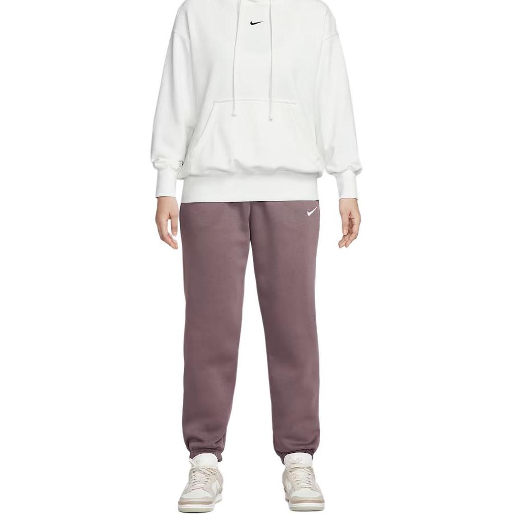 Nike Sportbekleidung Phoenix Fleece Hohe Taille Lockerer Schnitt Kordelzug Bündchen Gestrickte Jogginghose Damen Hosen FZ5997-502