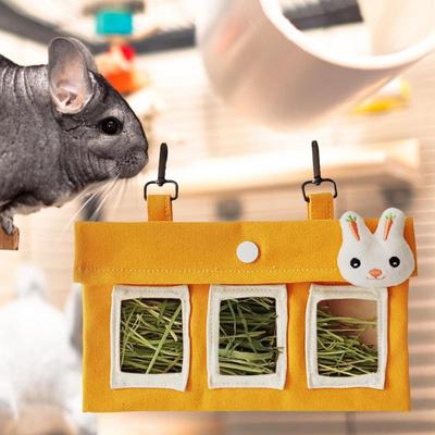 Hay Feeder For Rabbits Small Pet Grass Feeding Bag Large Capacity Hay Feeder Holder Bag For Guinea Chinchilla Bunny Hamster