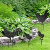 Metal Garden Stakes Rooster Hen with Chicks Outdoor Art Animal Decorations Outside Decor Yard Garden Ornaments