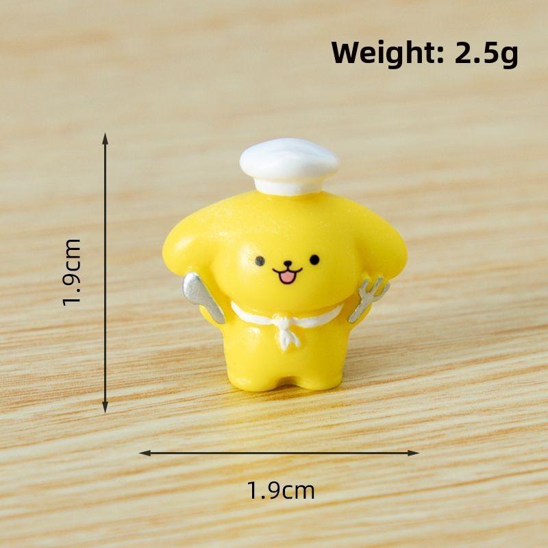 

Желтый шеф-повар собака полимерная настольная фигурка в мультяшном стиле для украшения дома Fork Knife