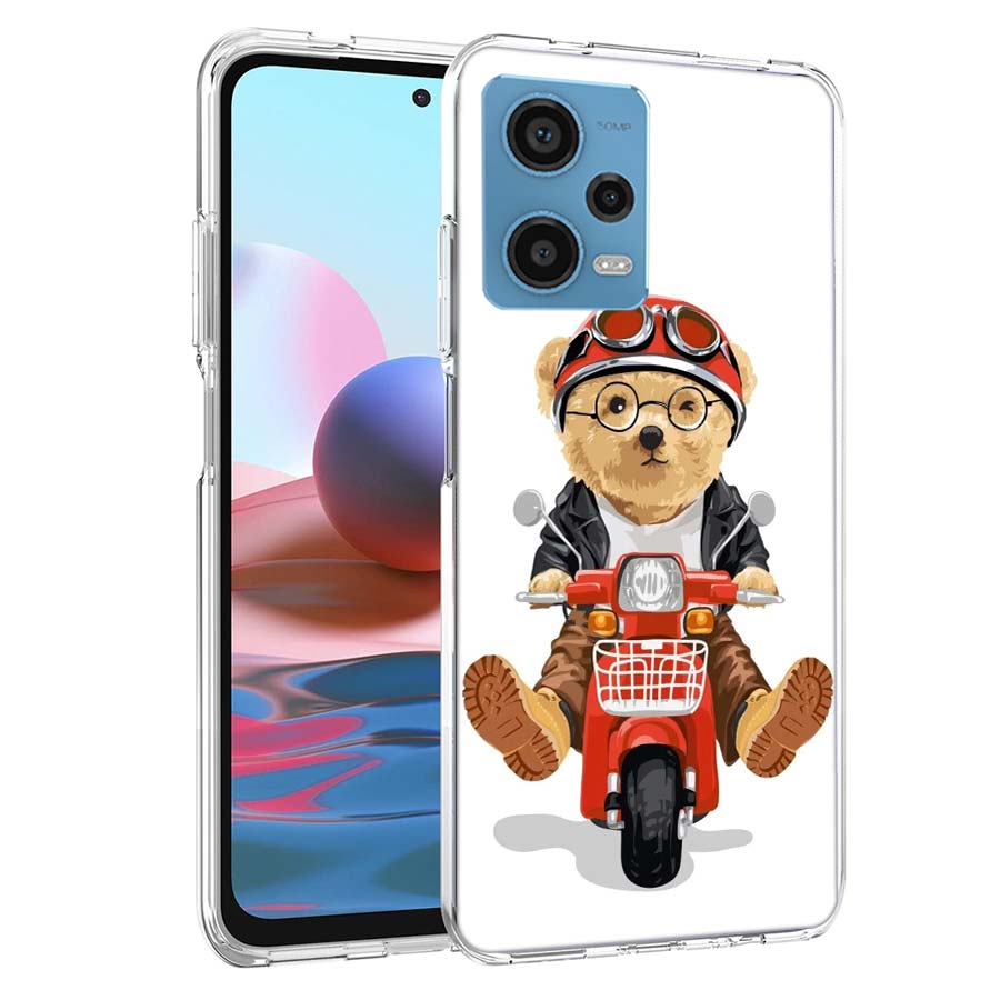 Cool Teddy Bear Fashion Selfie Phone Case For Redmi Note 13 12 14 15 Pro Plus 13R 11 11T 11E 11S 10 Pro 10S 9 9S Cover Cell Clea