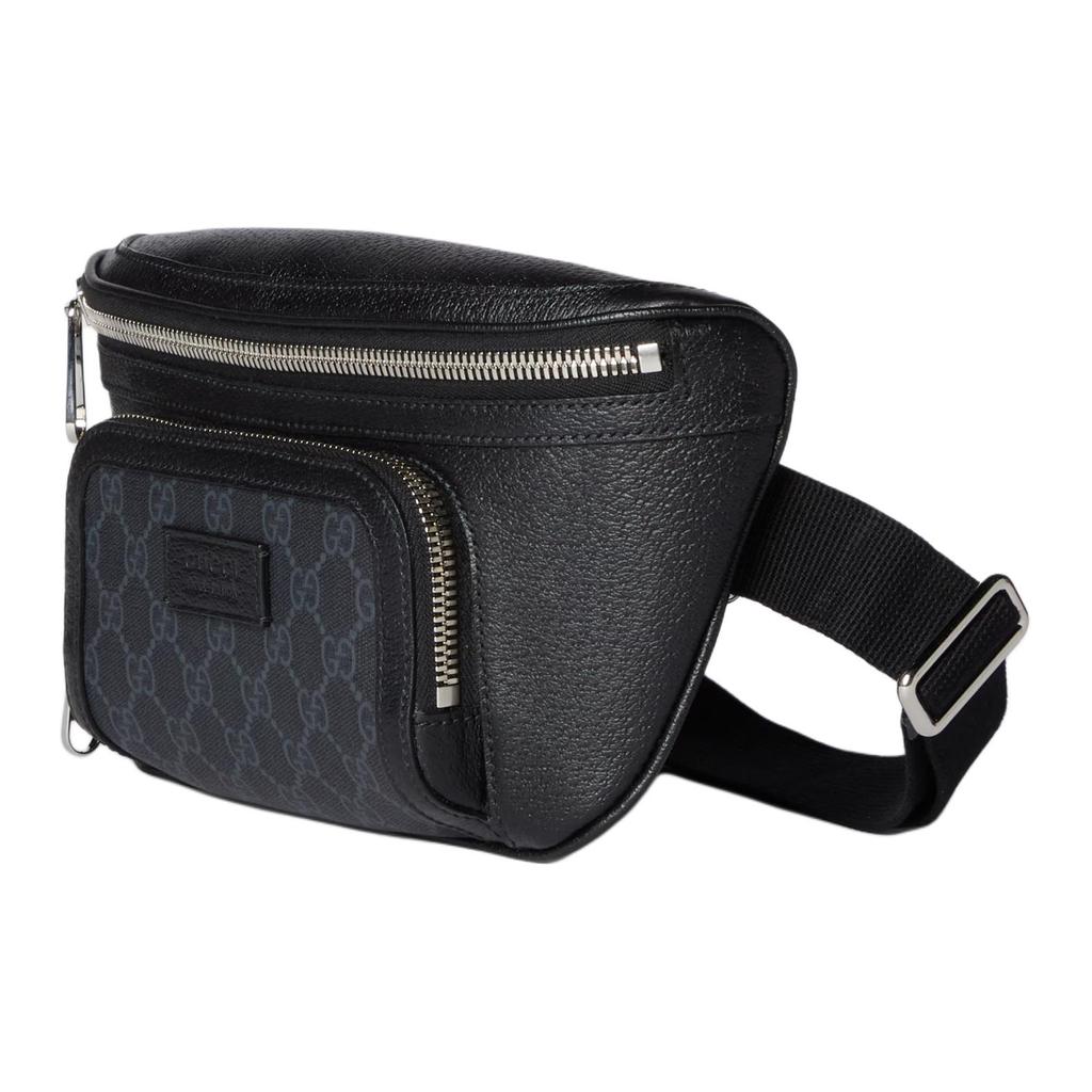 Gucci Gg Supreme Canvas a Kůže Uzavírání na zip Ledvinka Malá Pánská ledvinka Černá 795463-FADJK-1000