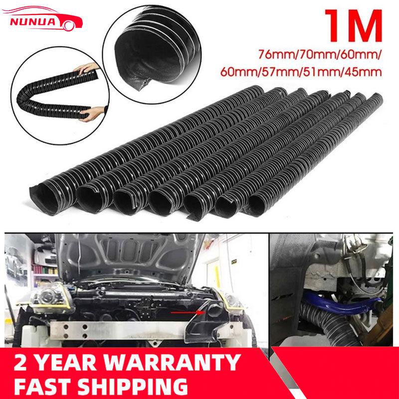 Car Hood Air Intake Pipe Ventilation Hood Air Intake Pipe 1m Air Ducting Hose Tube 76/70/63/60/57/51/45mm Flexible Filter Pipe