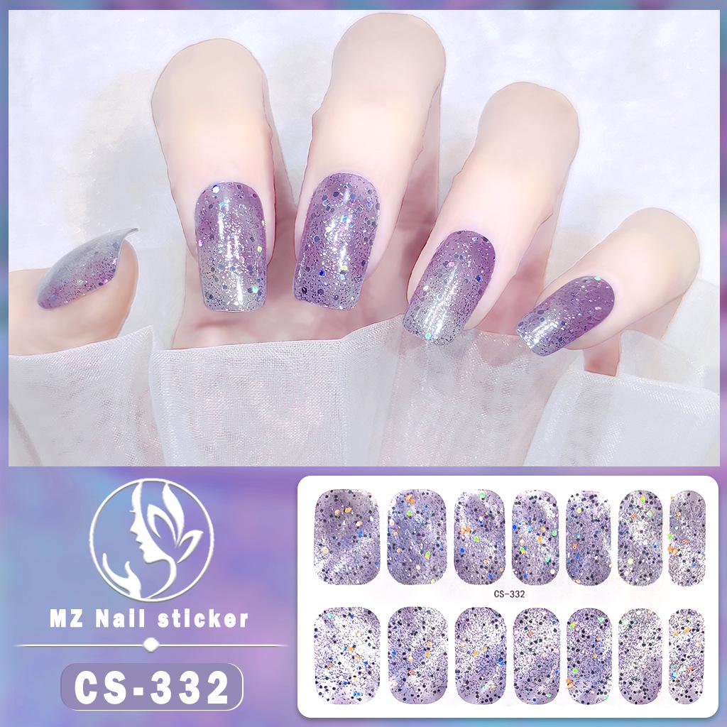 CS Waterproof No-Bake Gel Nail Polish: Full-Cover Korean-Style Multi-Color Glitter Nail Art Stickers