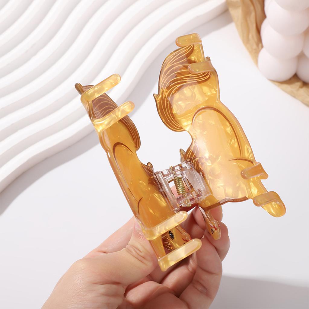 Desenho Animado Acrílico Garra de Cabelo Fofa Desenho Animado Animal em Forma de Presilha de Cabelo Criativa Esquilo Pônei Alpaca em Forma de Grande Grampo Tubarão para Cabelo