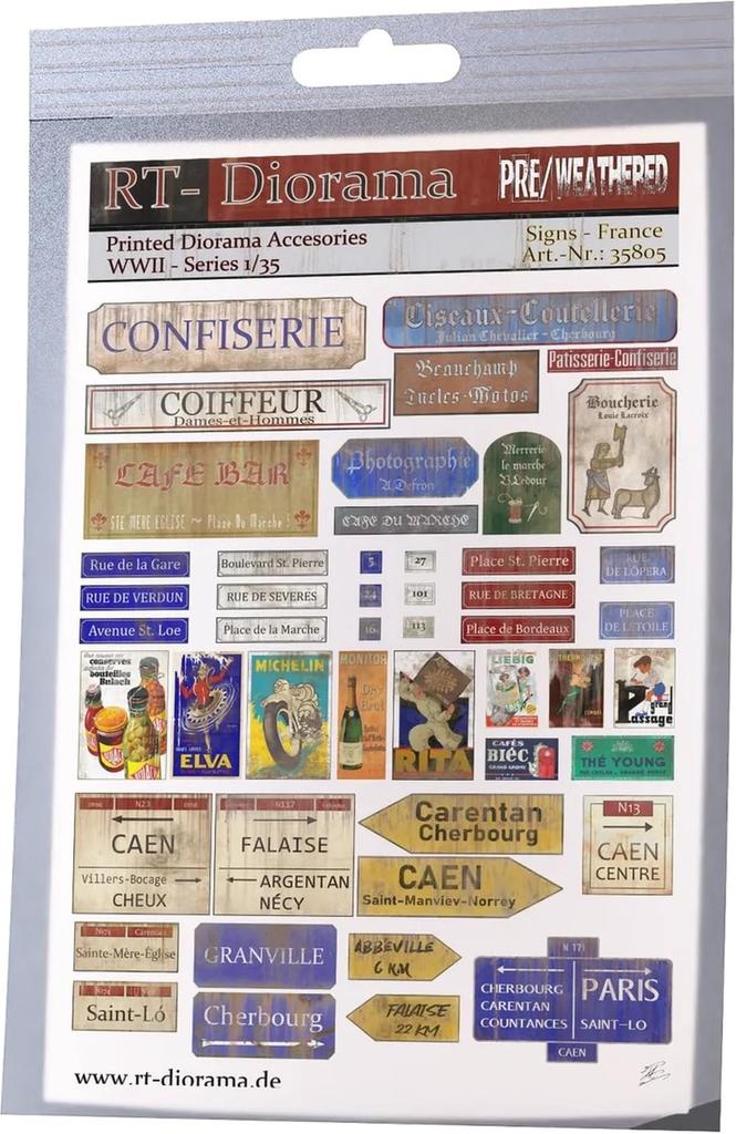 RT Diorama Print Accessory French Sign Miniature Accessory RTD35805 1/35 (Scenery)