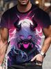 Men's T-Shirt Anime Samurai Girl 3D Print T Shirt Fashion Men Women Loose Casual Top Japanese Korean Style Street Trend Tee