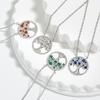 Color Zirconium Law Necklace Women, Religious Belief Hollow Nature Tree of Life Necklace