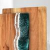 Personalized Cutting Board with Ocean Resin Custom Charcuterie Board Engraved, Decorative Wood Cutting Board Wedding Gift, Unique Resin Cutting Board
