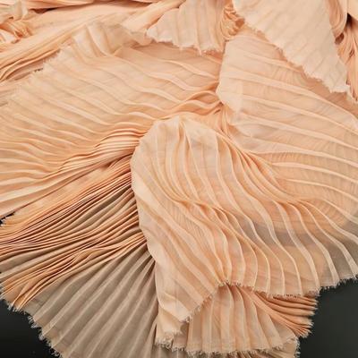 Light Chiffon Wrinkled Cloth Fabric 1 Yard DIY Material New Pleated Organza Fabric  Cloth Sewing