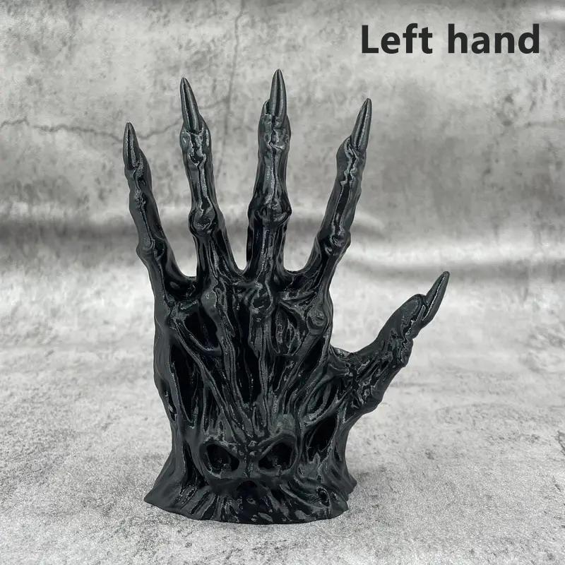 1/2Pcs Black Witch Hand Book Holders Gothic Book Ends 3D Printed Horror Monster Non Skid Book Holder Stopper Desktop Decor