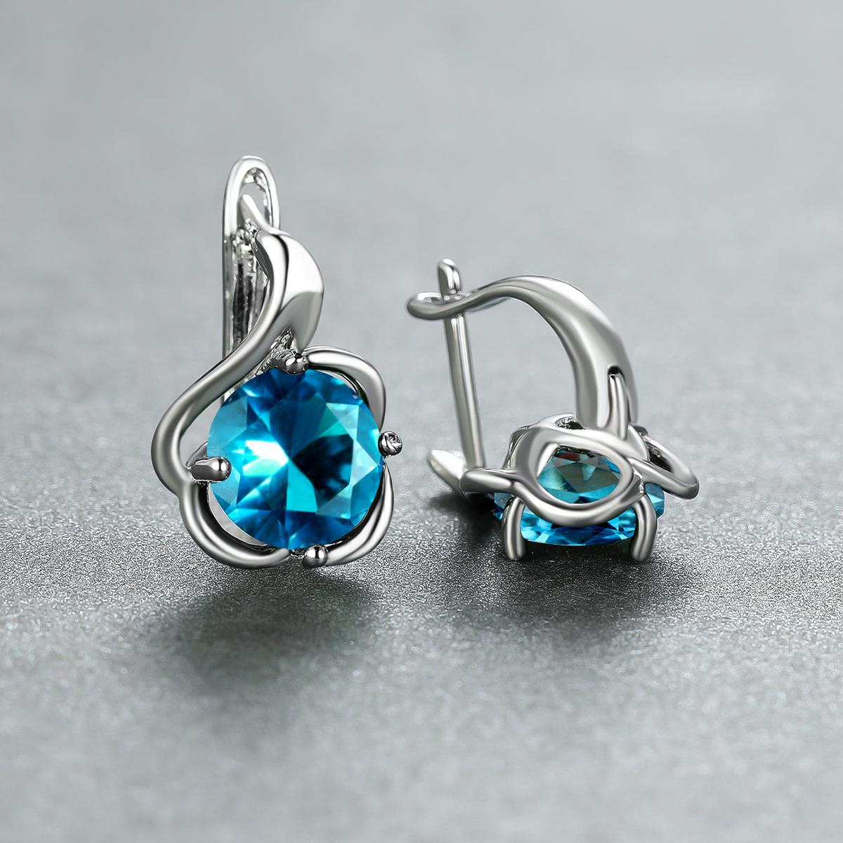 

Модные женские туфли цвета розового золота винтажные синие свадебные серьги с голубым камнем женские висячие серьги-кольца серьги-клипсы для ушей ювелирные изделия серебряный/цвет морской волны