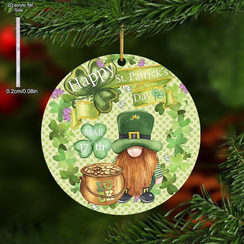 Dwarf Elf & Clover Design, St. Patrick'S Day Acrylic Ornament, with No Electricity Needed, Nurseries, Vintage Home Decor Wall for Bar Kitchen, Restaur