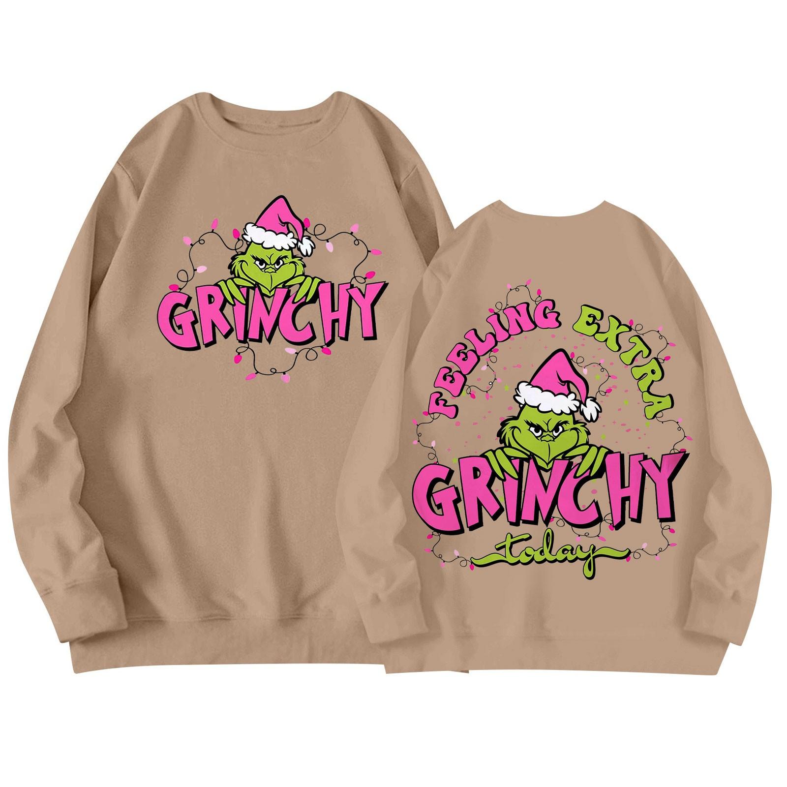 

Женский круглый вырез с длинным рукавом, свитер с рождественским принтом L хаки